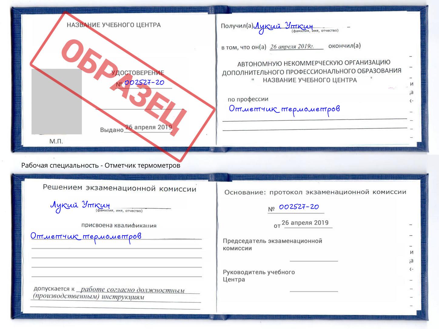 Отметчик термометров Ржев